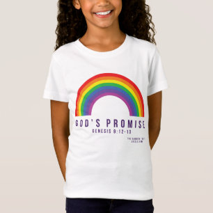 Het T-shirt van White Girl Rainbow God's belofte m