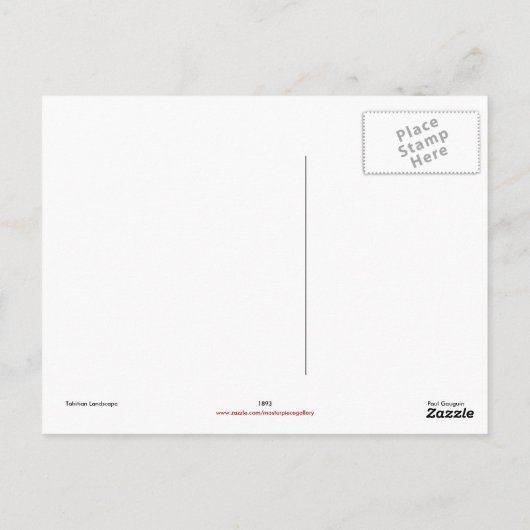 Het Tahitiaanse landschap van Paul Gauguin (1893) Briefkaart (Achterkant)