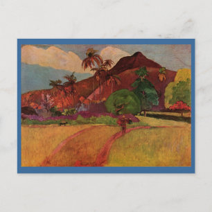 Het Tahitiaanse landschap van Paul Gauguin (1893) Briefkaart