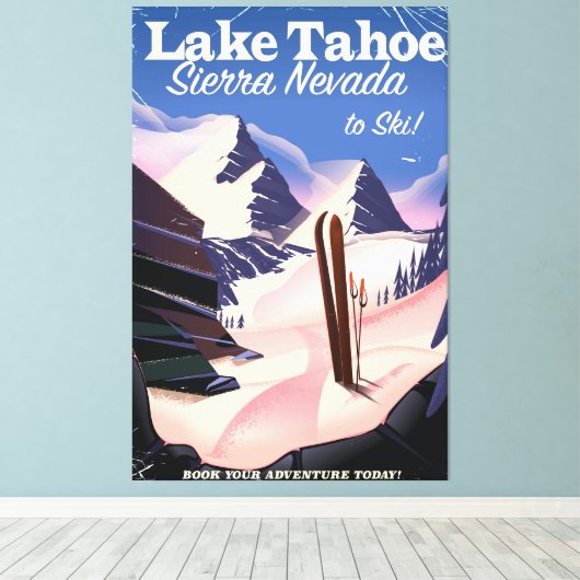Het Tahoe-sierra nevada poster Canvas Afdruk (Insitu (Houten vloer))