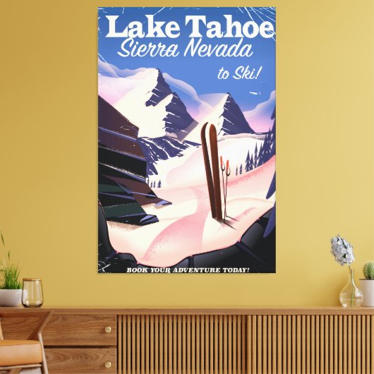 Het Tahoe-sierra nevada poster Canvas Afdruk (Insitu (Woonkamer))