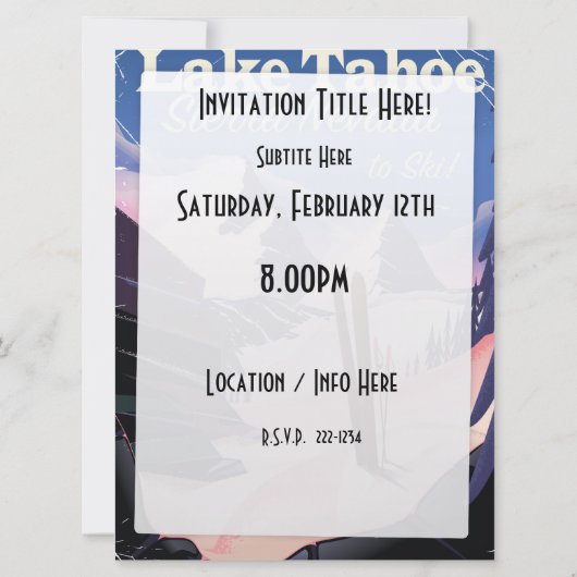 Het Tahoe-sierra nevada  poster Kaart (Achterkant)