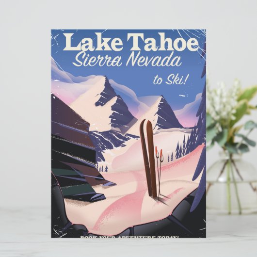 Het Tahoe-sierra nevada  poster Kaart (Staand voorkant)