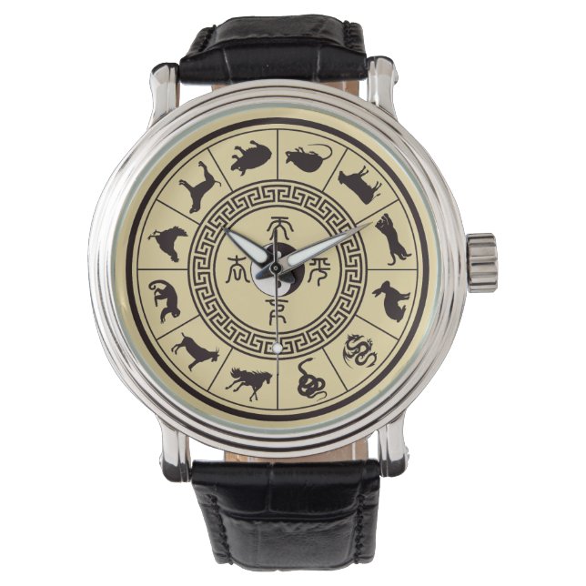 Het Tai Chi Zodiac Wiel Horloge (Voorkant)
