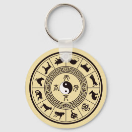 Het Tai Chi Zodiac Wiel Sleutelhanger
