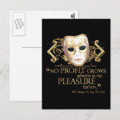 Het Tamen van het Citaat van de Ruwe (Gouden Versi Briefkaart (Voorkant / Achterkant)