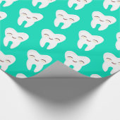 Het Tandpatroon van de klap op Blauwgroen Verpakke Cadeaupapier (Hoek)