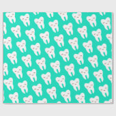 Het Tandpatroon van de klap op Blauwgroen Verpakke Cadeaupapier (Vlak)