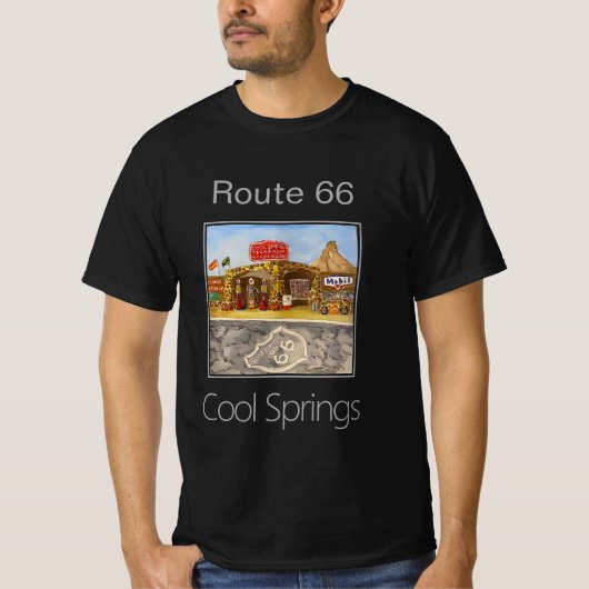 Het tankstation van Cool Springs Route 66 T-shirt (Voorkant)