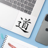 Het Tao of Dao symbool (zwart) Sticker (Laptop met iPhone)