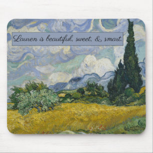 Het tarweveld van Vincent van Gogh met cipressen: Muismat