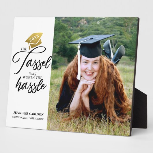 Het tassel gepersonaliseerde Afstuderen Foto Plaqu Fotoplaat (Zijkant)