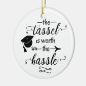 Het tassel is de moeite waard keramisch ornament (Links)