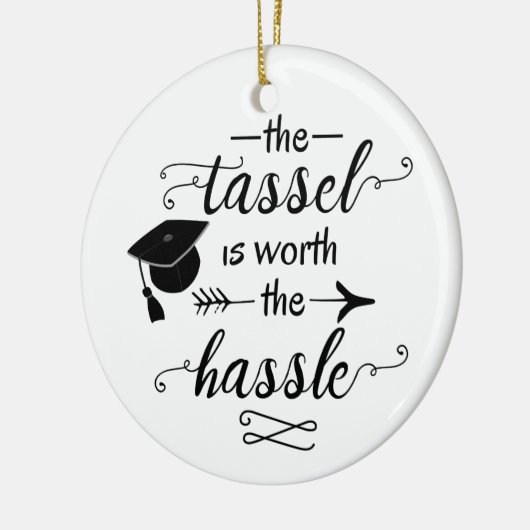 Het tassel is de moeite waard keramisch ornament (Links)