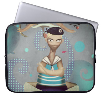 Het tattoo van de zeelieden het zee dat de wereld laptop sleeve