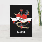 Het Tattoo van het hart met aangepaste naam. Kaart (Voorkant)