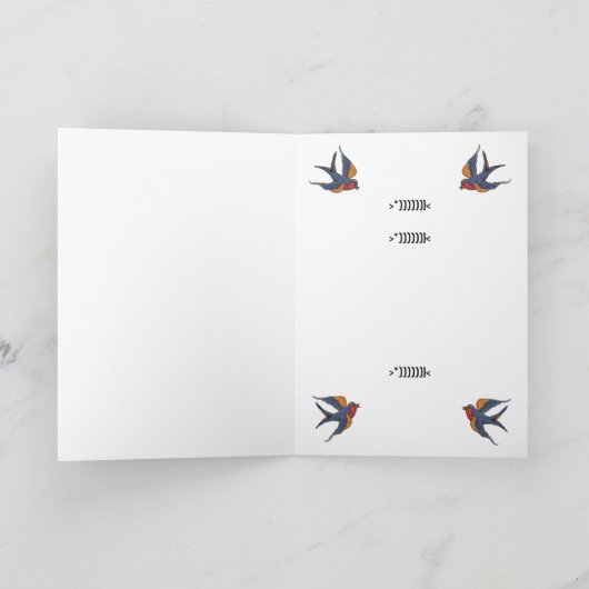 Het Tattoo van het hart met aangepaste naam. Kaart (Binnen)