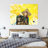Het Tea-Man van Michael Moffa Canvas Afdruk (Insitu (Slaapkamer))