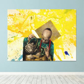 Het Tea-Man van Michael Moffa Canvas Afdruk (Insitu (Houten vloer))