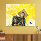 Het Tea-Man van Michael Moffa Canvas Afdruk (Insitu (Woonkamer))