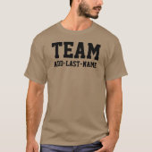 Het TEAM (Achternaam) personaliseert het T-shirt (Voorkant)