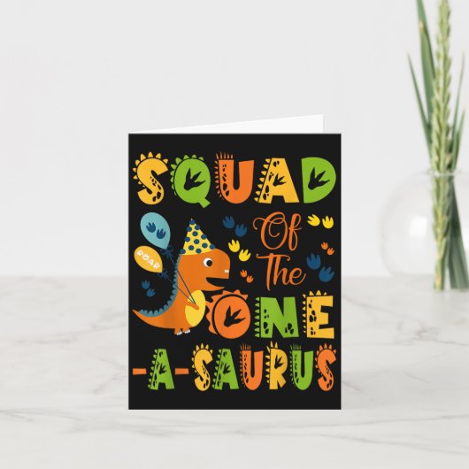 Het team van de One-a-saurus 1st Birthday Dinosaur Kaart (Voorkant)