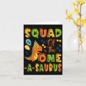 Het team van de One-a-saurus 1st Birthday Dinosaur Kaart (Gele Bloem)