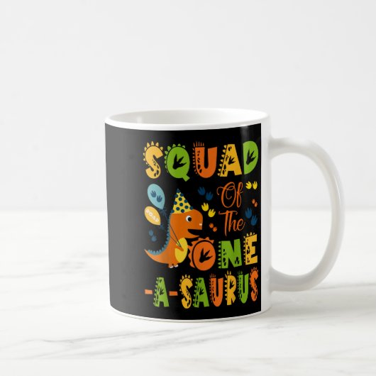 Het team van de One-a-saurus 1st Birthday Dinosaur Koffiemok (Rechts)