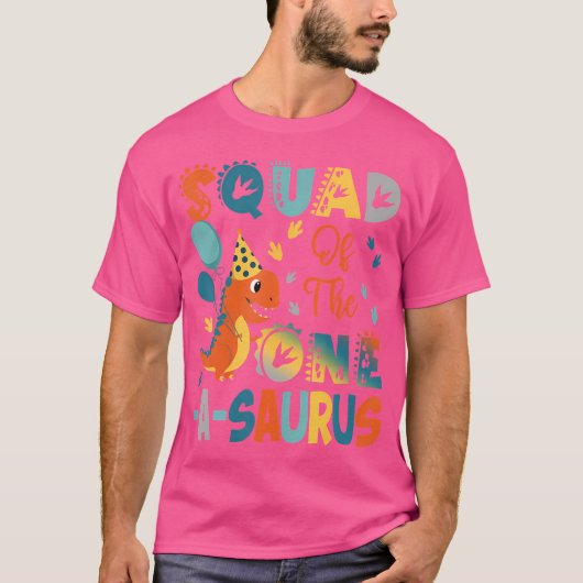 Het team van de One-A-Saurus 2nd Birthday Dinosaur T-shirt (Voorkant)