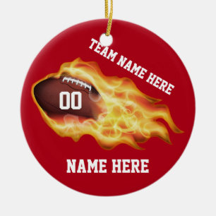 Het Team van het football geeft Gepersonaliseerd,  Keramisch Ornament