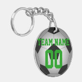 Het team van het voetbal - noem aantal gepersonali sleutelhanger (Voorkant Links)