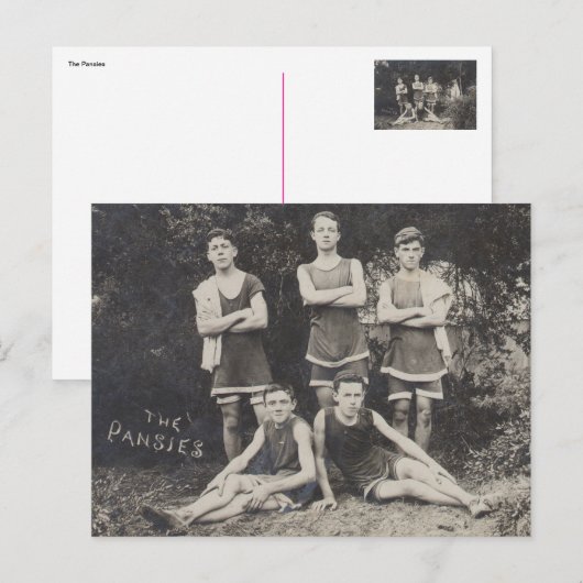 Het team van Pansies zwemmen Briefkaart (Voorkant / Achterkant)