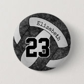 het team van zwarte en blanke meisjes verbeeldt ee ronde button 5,7 cm (Voorkant)