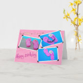 Het Teenslipper van de verjaardag Kaart (Gele Bloem)