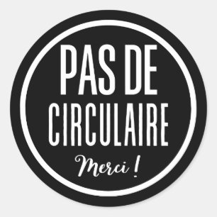 Het teken Pas de circulaire Ronde Sticker