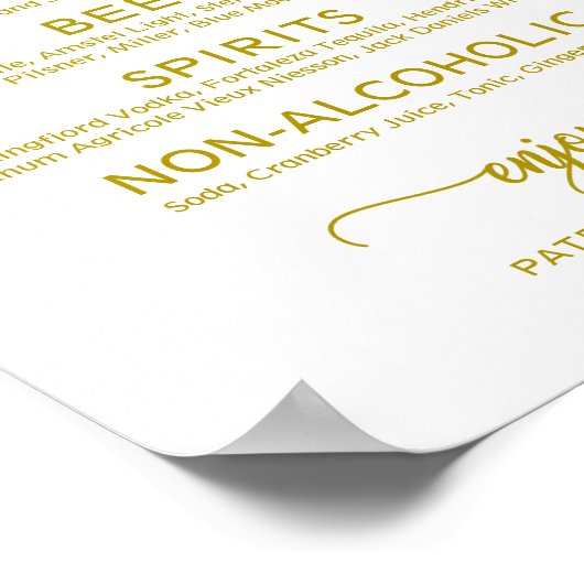 Het Teken Rustic Chic Calligraphy Gold van het Men Poster (Hoek)