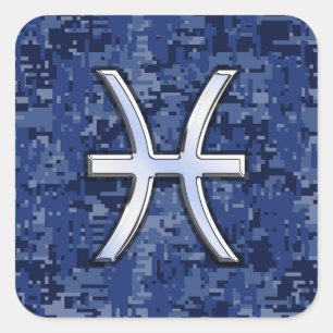 Het Teken van de Dierenriem van Vissen op Vierkante Sticker