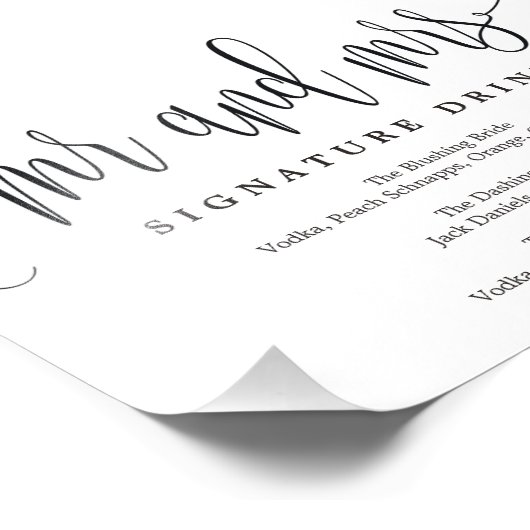 Het Teken van de Handtekening van het huwelijk Dri Foto Afdruk (Hoek)