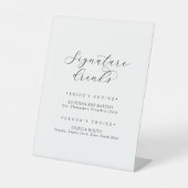 Het Teken van de Handtekening van het Manuscript v Reclamebord Met Voetstuk (Voorkant)