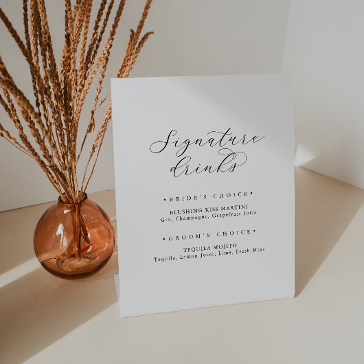 Het Teken van de Handtekening van het Manuscript v Reclamebord Met Voetstuk