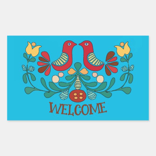 Het Teken van de hexuitdraai, Tortelduifjes, voeg  Rechthoekige Sticker (Voorkant)