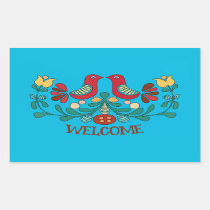 Het Teken van de hexuitdraai, Tortelduifjes, voeg  Rechthoekige Sticker