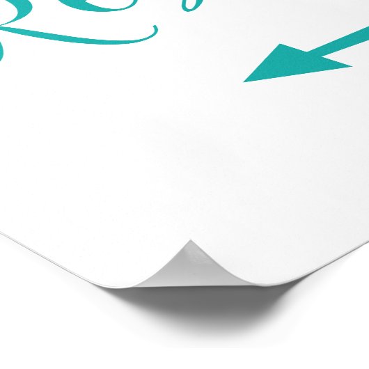 Het Teken van de Restrooms van de Turquoise - de L Poster (Hoek)