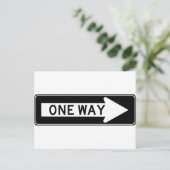 Het Teken van de Snelweg van de Één-weg Pijl (Juis Briefkaart (Staand voorkant)