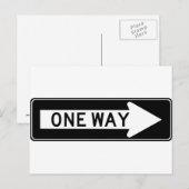 Het Teken van de Snelweg van de Één-weg Pijl (Juis Briefkaart (Voorkant / Achterkant)