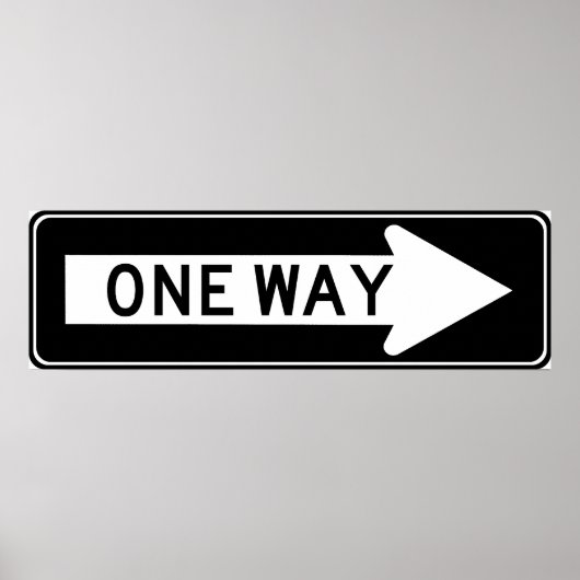 Het Teken van de Snelweg van de Één-weg Pijl (Juis Poster (Voorkant)