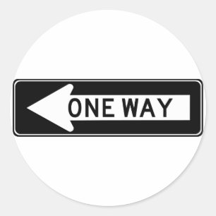Het Teken van de Snelweg van de Één-weg Pijl (li Ronde Sticker