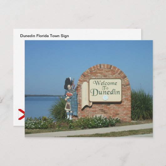 Het Teken van de Stad van Florida van Dunedin Briefkaart (Voorkant / Achterkant)