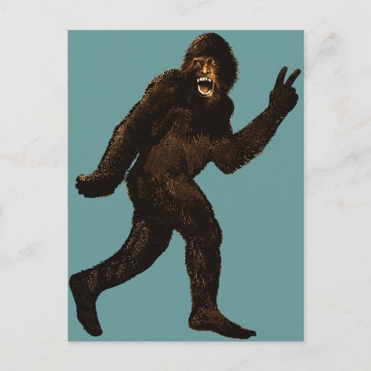 Het Teken van de Vrede van Bigfoot Briefkaart (Voorkant)