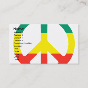 Het Teken van de Vrede van Rasta Visitekaartje